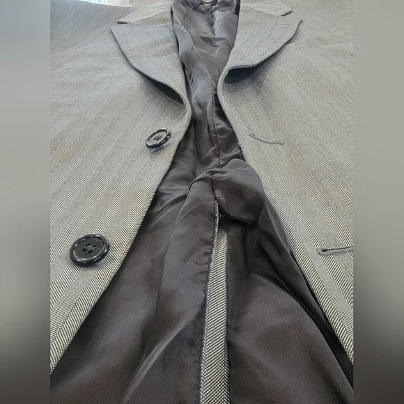 40L Men's Jos. A Bank Blazer Silver Gray Herringbone Silk & Wool Sport Coat - Picture 7 of 10